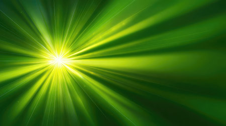 Abstract green gradient with light rays spreading outward from the centerの素材