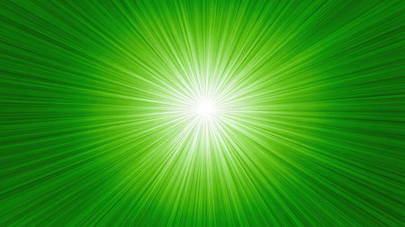 Abstract green gradient with light rays spreading outward from the centerの素材