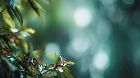 Light green blurred background imitating shallow depth field in a natural sceneの素材