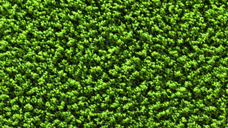 Artificial turf texture in uniform bright green shade creating a sporty backgroundの素材