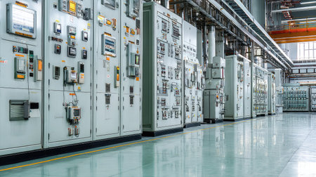 Electrical switchgear equipment inside high-voltage power generation plantの素材