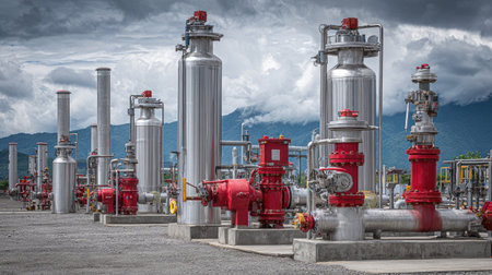 Insulated pressure vessels and regulators in a geothermal power stationの素材