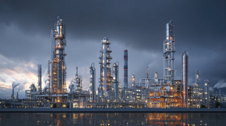 High-capacity crude oil refining towers producing chemical streams with advanced filtrationの素材