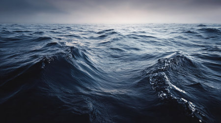 Calm ocean scene with dolphin spouts rising in the distance, surrounded by gentle wavesの素材