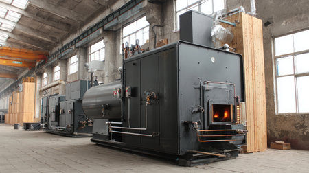 Oil-fired generator with control levers and thermal insulation coversの素材