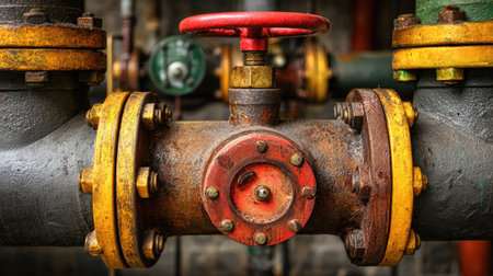 Safety valve system in a high-pressure steam pipe network inside a power stationの素材