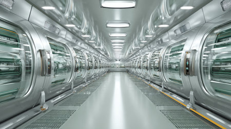 UV sterilizer tunnel used for food safety treatment on packaged productsの素材