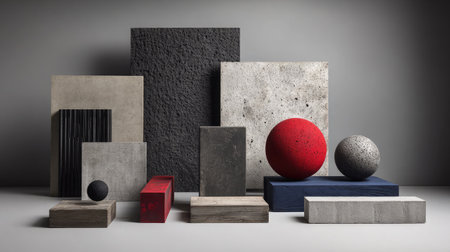 Moodboard screen combining texture, color, and D form concepts for creative directionの素材