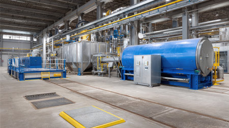 Biomass processing area in a renewable power facility with fuel feed systemの素材