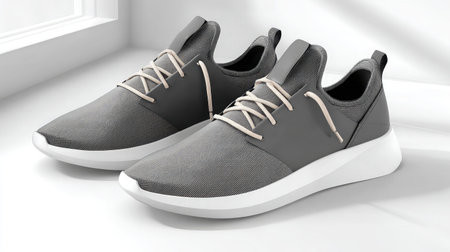 Discover these sleek and modern athletic sneakers designed for comfort and style, perfect for an active lifestyle. Ideal for fitness and casual wear.の素材
