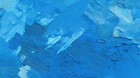 This artwork features a stunning textured blue surface with various brush strokes and layers, creating depth and visual interest ideal for any creative project.の素材
