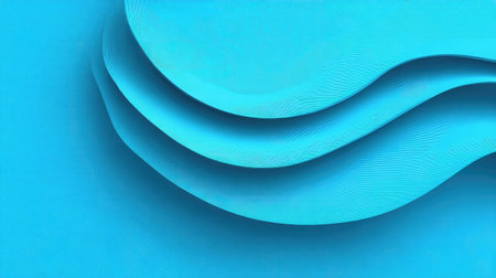 This image features smooth blue waves with intricate patterns, ideal for modern design projects, backgrounds, or artistic presentations.の素材