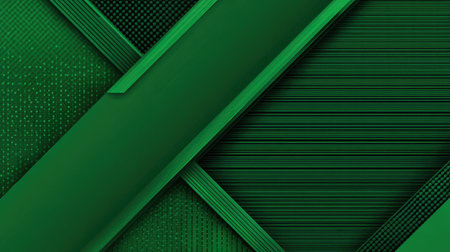 This abstract green background features various textures and geometric shapes, ideal for design projects, digital content, and artistic concepts.の素材