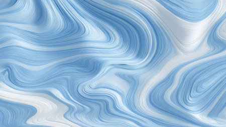 This captivating abstract image features smooth blue and white wave patterns, creating a sense of fluidity and movement. Ideal for modern artwork and backgrounds.の素材