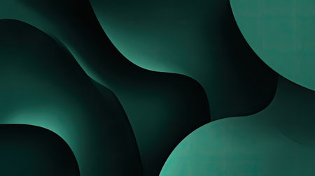 This abstract image features a soothing green background with fluid shapes and gentle curves, perfect for modern design projects and creative uses.の素材