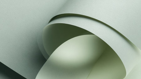 This image features a smooth green paper texture highlighted by gentle curves and subtle shadows, perfect for various design projects and creative applications.の素材