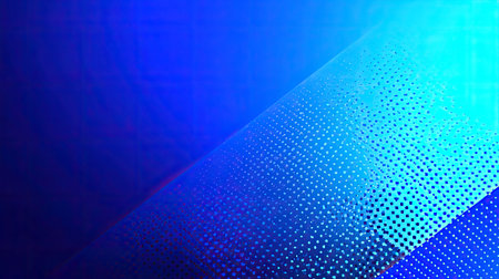 Vibrant abstract blue gradient background featuring a unique halftone pattern and smooth overlay design, perfect for creative projects and presentations.の素材