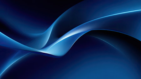 This abstract background features smooth blue waves that flow seamlessly, creating a serene and calming atmosphere suitable for various creative projects.の素材