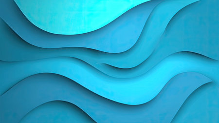 This abstract design features a harmonious blend of vibrant blue waves, creating a fluid and modern aesthetic. Ideal for backgrounds or artwork.の素材