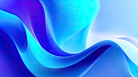 A mesmerizing abstract design featuring flowing waves of blue and soft purple, creating an elegant and modern visual experience. Ideal for creative projects.の素材