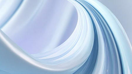 This abstract image features a soft blue flowing fabric texture with gentle curves, creating a serene and modern background perfect for design projects.の素材