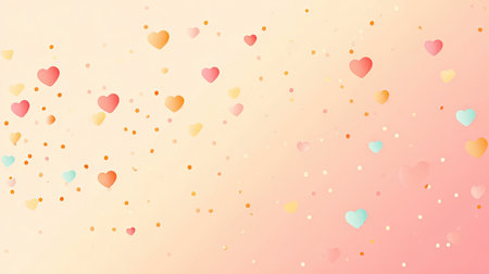 This charming stock image features soft heart shapes in pastel colors, creating a gentle and romantic atmosphere suitable for various projects.の素材