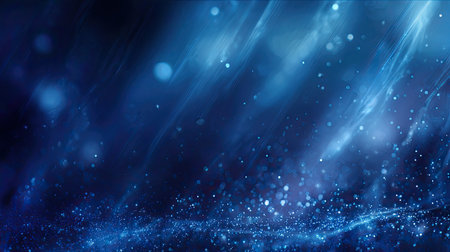 A captivating abstract background featuring ethereal blue hues, soft waves, and sparkling light particles. Perfect for digital art, designs, and creative projects.の素材