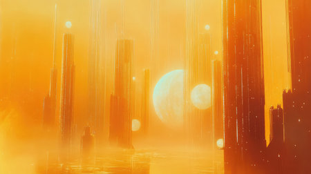 A glowing composition of vibrant gradients and abstract shapes with a futuristic vibeの素材