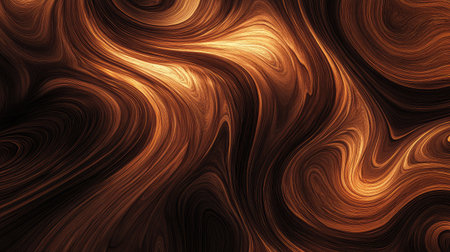 A seamless pattern of dark walnut wood with swirling textures and deep brown huesの素材