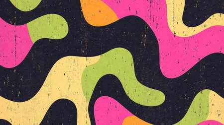 A vibrant pattern of repeating abstract shapes in bold colors and clean texturesの素材