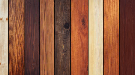 Rustic wooden planks with a weathered texture and visible nail holes in earthy tonesの素材