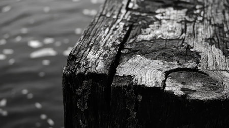 Weathered wooden planks with prominent grain patterns and subtle cracksの素材