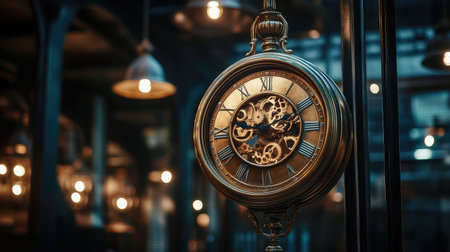 A clock with gears exposed, representing the timely execution of business strategiesの素材