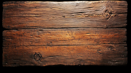 Weathered wooden planks with prominent grain patterns and subtle cracksの素材