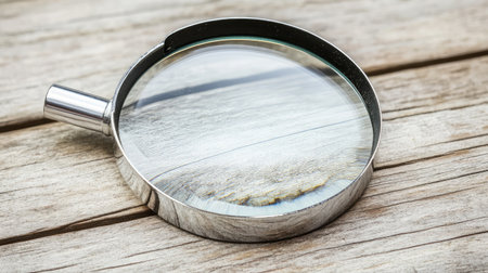 A magnifying glass highlighting a key point on a business chart, representing focused analysis in strategyの素材