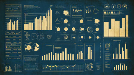 A blueprint with financial graphs and charts, symbolizing the architectural approach to constructing a financial planの素材