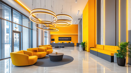 A bright, welcoming reception area with comfortable seating, symbolizing customer comfortの素材