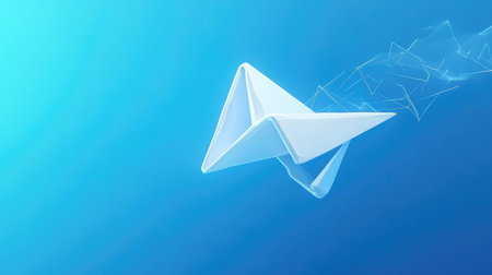 An email icon with a paper plane, representing email marketing campaignsの素材