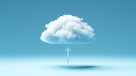 A cloud with a download arrow, symbolizing content downloads in lead generationの素材