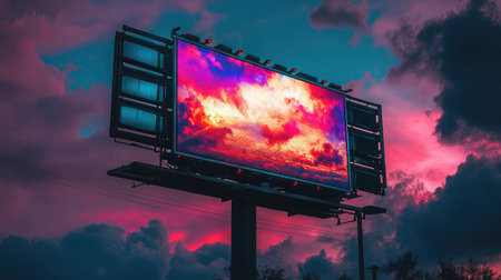 A digital billboard displaying an advertisement, symbolizing online display advertisingの素材