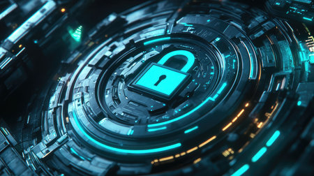 A close-up of a secure padlock icon on a website, symbolizing the importance of security in online transactionsの素材