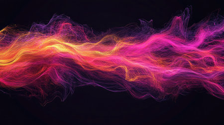 A digital waterfall of data streams, symbolizing the flow of information fueling innovationの素材