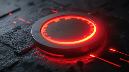 A digital gauge showing high engagement levels, representing successful audience interactionの素材