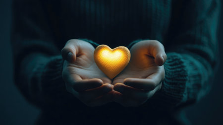 A glowing heart icon, symbolizing empathetic customer careの素材