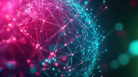 A holographic globe with interconnected lines, illustrating global collaboration in innovationの素材