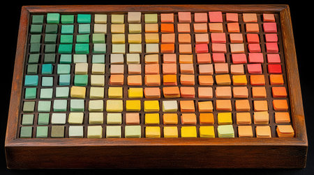 A kanban board with colorful sticky notes arranged in columns, symbolizing workflow organizationの素材