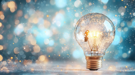 A lightbulb with a key inside, symbolizing unlocking potential through innovative ideasの素材