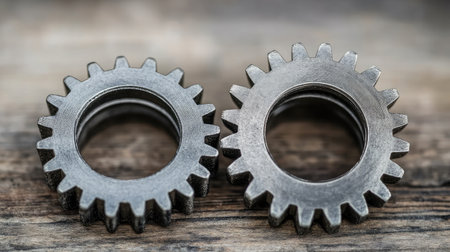 A pair of interlocking gears, representing the mechanics of efficient customer serviceの素材