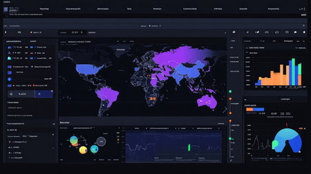 A project dashboard with key performance indicators, symbolizing real-time monitoringの素材