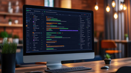 A project management software interface displaying task assignments and deadlinesの素材